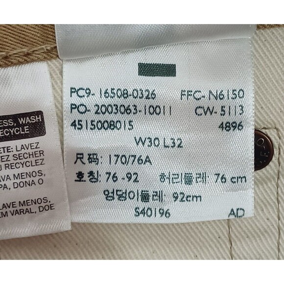 Levi's 508 Men's 30X32 Regular Fit Tappered Leg Colorblock Tan/Blue Urban Jeans - Picture 7 of 12